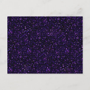 Dunkler Amethyst Lila Glitzer Postkarte