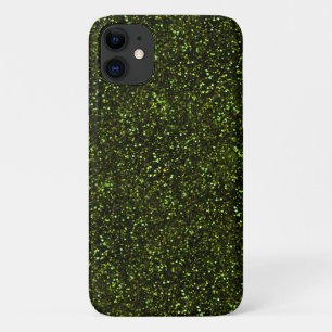 Dunkler apfelgrüner Glitter iPhone 11 Hülle
