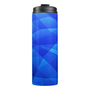 Dunkler BLAU abstrakt polygonal. geometrisch dreie Thermosbecher