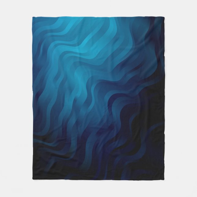 Dunkler BLAU Hintergrund mit Linien. Farbige Illus Fleecedecke (Vorderseite)