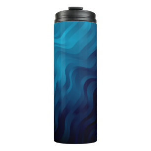 Dunkler BLAU Hintergrund mit Linien. Farbige Illus Thermosbecher