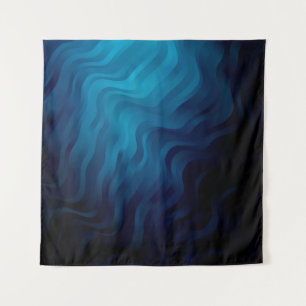 Dunkler BLAU Hintergrund mit Linien. Farbige Illus Wandteppich