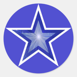 Dunkler Blue Star Rundkleber blau Runder Aufkleber