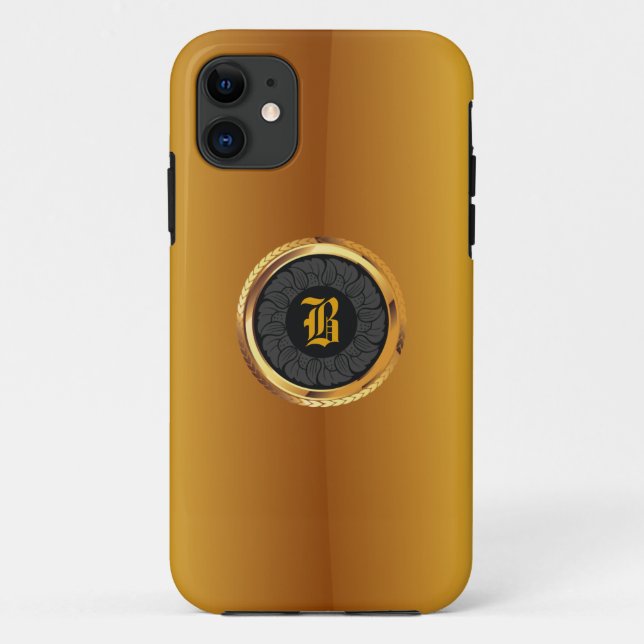 Dunkler BlumenAbzeichen-GoldiPhone 5 Luxuskasten Case-Mate iPhone Hülle (Rückseite)