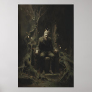 Dunkler Cottagecore-Wald-Zauberer-Kunstprint, Goth Poster