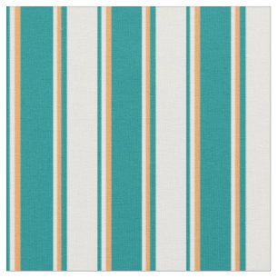 Dunkler Cyan, Minzcreme und braune farbige Linien Stoff
