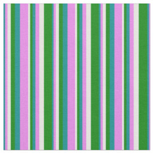 Dunkler Cyan, Violet, Weiß und Grünes Muster Stoff