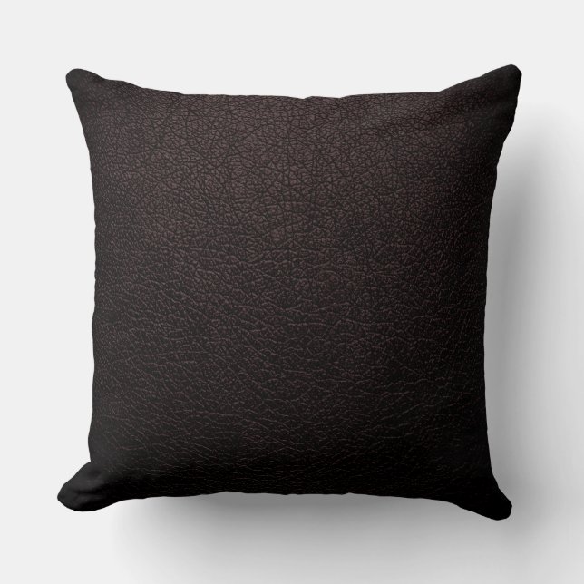 Dunkler eleganter lederner Blick Browns Kissen (Vorderseite)