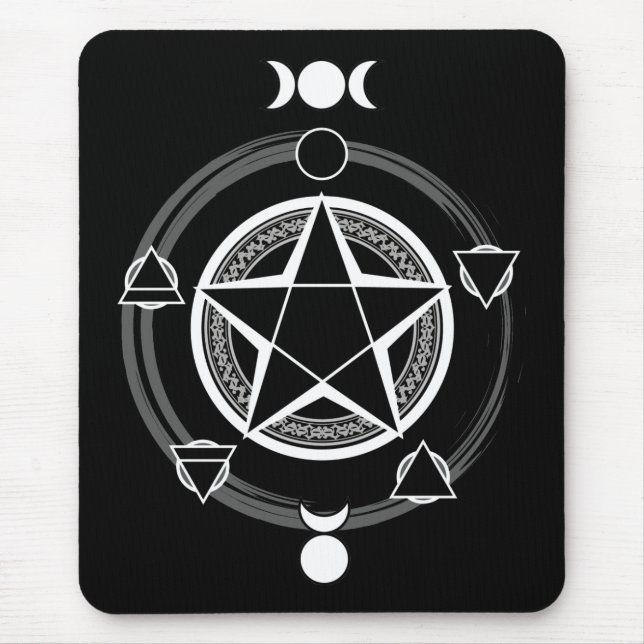 Dunkler elementarer Pentagram Mousepad (Vorne)