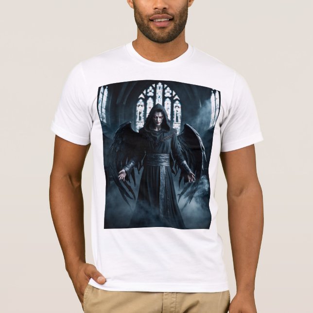 Dunkler Engel mit Rand T-Shirt (Vorderseite)