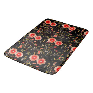 Dunkler floraler Hintergrund Rosa Rot Badematte