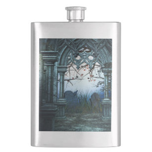 Dunkler Friedhof Flachmann