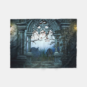 Dunkler Friedhof Fleecedecke