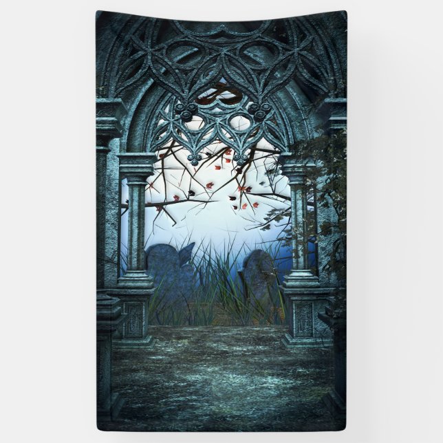 Dunkler Friedhofs-Hintergrund Banner (Vertikal)