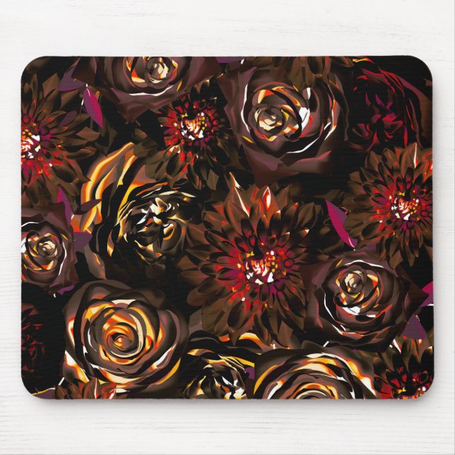 Dunkler Garten Herbst Glühbirnen Blume fallen Mousepad (Vorne)