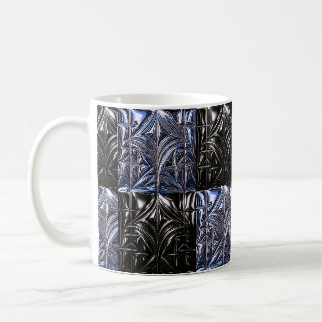 Dunkler geometrischer Becher" Kaffeetasse (Links)