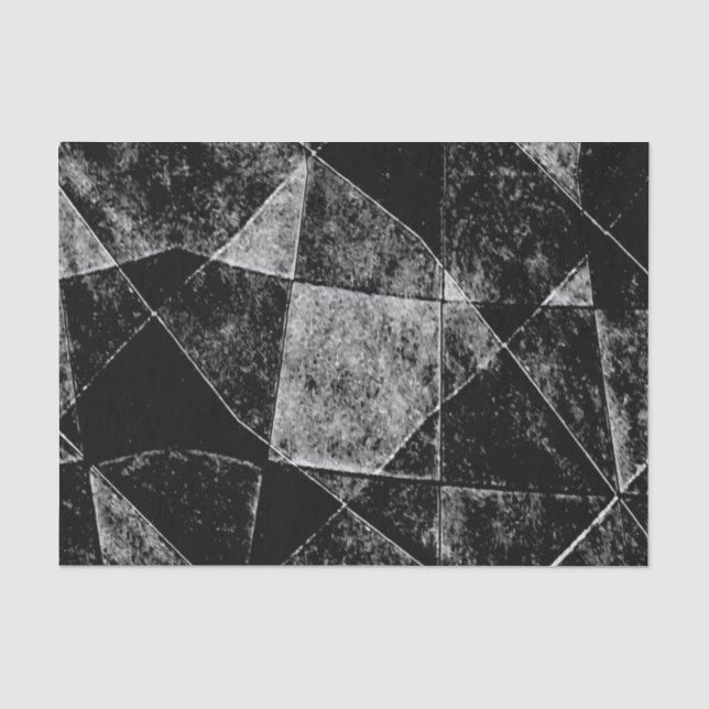 Dunkler geometrischer Schmutz-Muster-Druck Seidenpapier (Vorderseite)