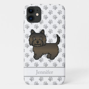 Dunkler Gescheckter Cairn Terrier Süßer Cartoon-Hu Case-Mate iPhone Hülle