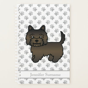 Dunkler Gescheckter Cairn Terrier Süßer Cartoon-Hu Planer