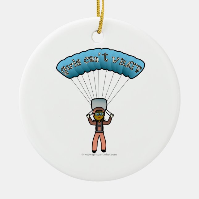 Dunkler Girl-Sky-Taucher Keramik Ornament (Vorne)