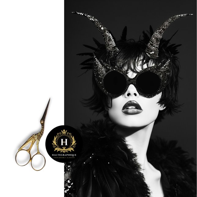 Dunkler Glam Rock Star mit Horn Decoupage Seidenpapier (Von Creator hochgeladen)