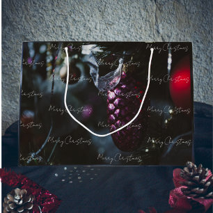 Dunkler Glamour Weihnachtsschmuck Große Geschenktüte