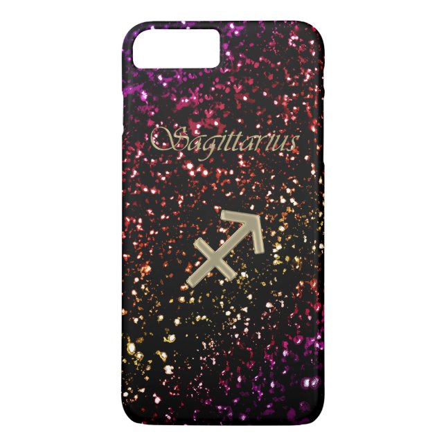 Dunkler Glitzer Zodiac Sagittarius iPhone 7 Plus F Case-Mate iPhone Hülle (Rückseite)