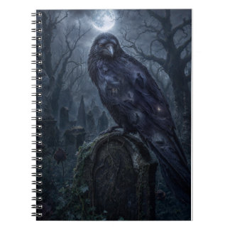 Dunkler Gothic-Raben-Mondlicht-Kunststoff Notizblock
