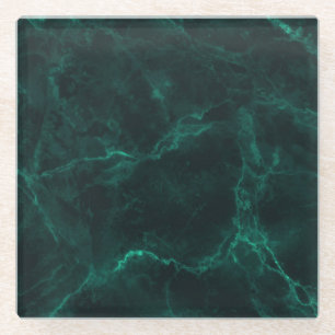 Dunkler grüner Marmor, nahtlose Textur. Glasuntersetzer