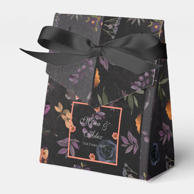 Dunkler Herbst Personalisierte Hochzeit Geschenkschachtel (Vorderseite)