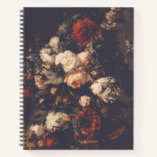 Dunkler Herbst Vintag florales Notebook Rosa Rosa  Notizbuch