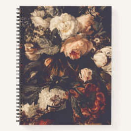 Dunkler Herbst Vintag florales Notebook Rosa Rot 2 Notizbuch