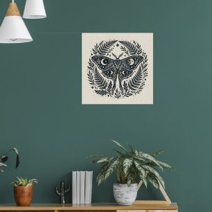 Dunkler Himmels-Totenkopfschwärmer-Mystik-Art Prin Poster