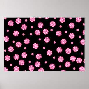 Dunkler Hintergrund helle, rosa Blume. abst Poster