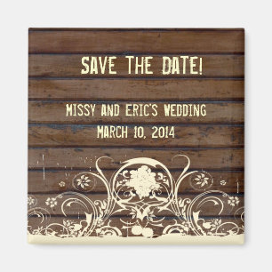 Dunkler Holz-Save the Date Magnet
