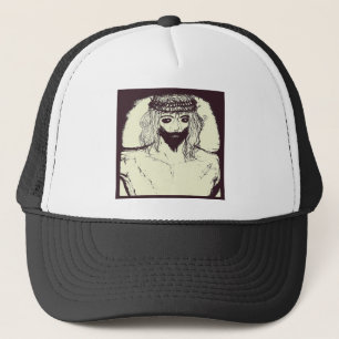 Dunkler Jesus wird die Welt und die Welt der Alter Truckerkappe