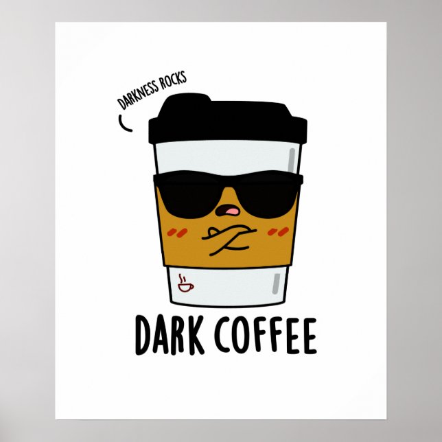 Dunkler Kaffee Funny Drink Puff Poster (Vorne)
