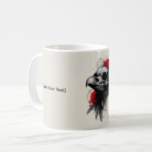 Dunkler Krähen-Schädel-Gothic-Grunge-Kunst-Becher Kaffeetasse