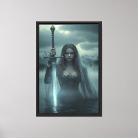 Dunkler Krieger Frauen Gerahmte Leinwand Kunst