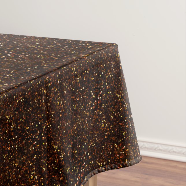 Dunkler Kupferbronze Orange-Glitzer Tischdecke (Beispiel)
