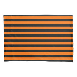 Dunkler Kürbis-orange und schwarzes horizontales Kissenbezug