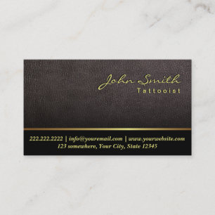 Dunkler Leder Textur Tattoo Art Business Card Visitenkarte
