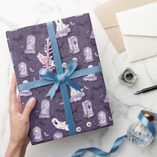Dunkler Lila gotischer Charm Geschenkpapier (Schenken)