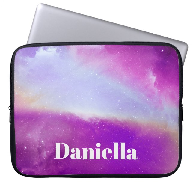Dunkler Lila holografischer Himmel mit Individuell Laptopschutzhülle (Vorderseite)