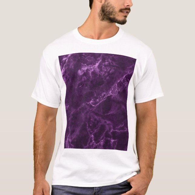 Dunkler lila Marmor: luxuriöse Textur. T-Shirt (Vorderseite)