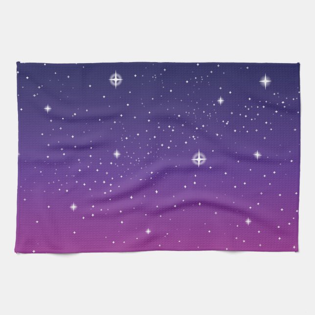 Dunkler lila Starry Nachthimmel Handtuch (Horizontal)