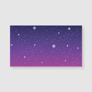 Dunkler lila Sternenhimmel Magnetkarte