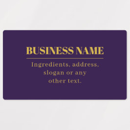 Dunkler Lila und goldener Firmenname oder Gruß Etiketten