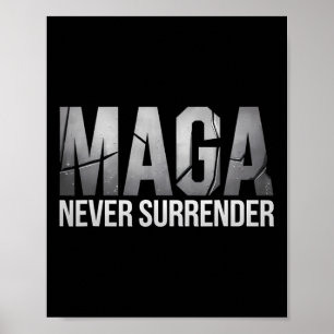 Dunkler Mega Trump 2024 Mega Niemals Aufgeben Poster