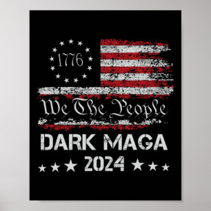 Dunkler Mega Trump 2024 Us-Flagge Vintage-Präsiden Poster
